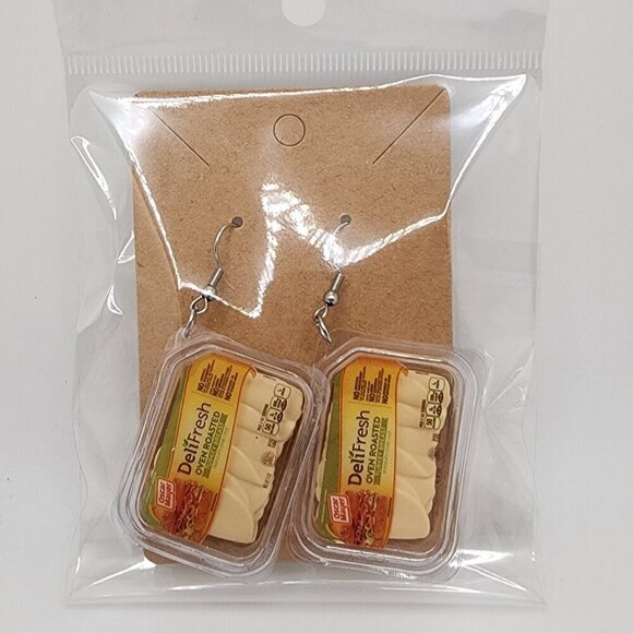 Mini-Brands "DeliFresh Oven Roasted Turkey" Stainless Steel Fishhook Earrings - Picture 1 of 3
